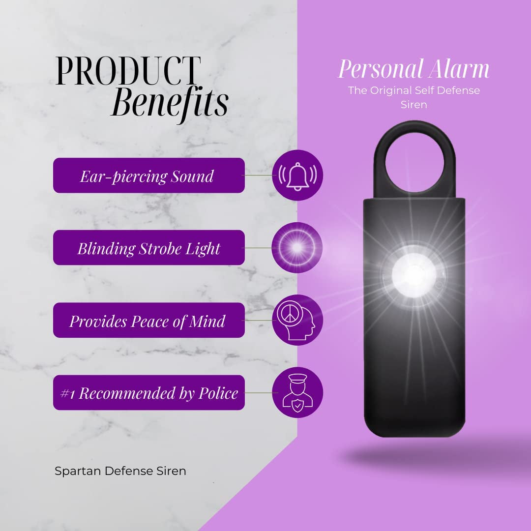 The Original Self Defense Siren – Safety Alarm for Women, Men, Children, Teens, & Elderly W/Sos LED Light & Carabiner. Self Defense Siren Keychain by . 2 Units